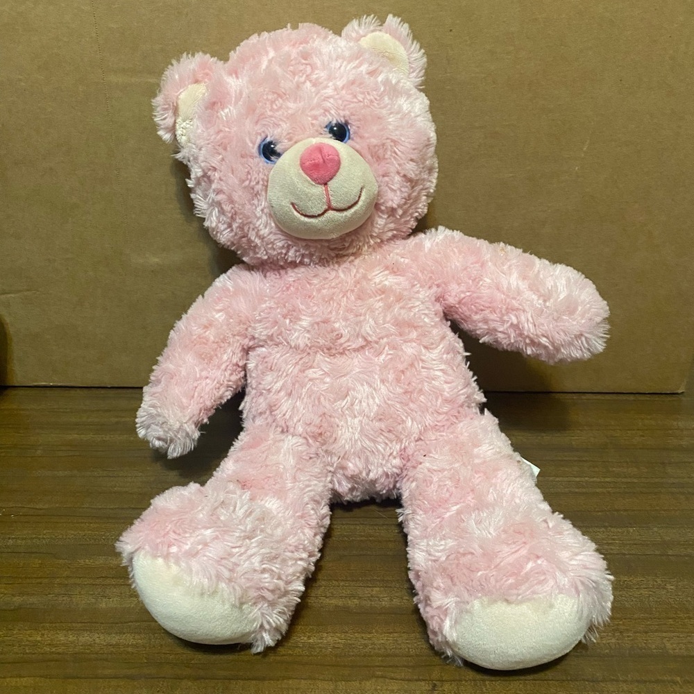 Build A Bear Workshop Plush Fuzzy Pink Bear Stuffed Animal